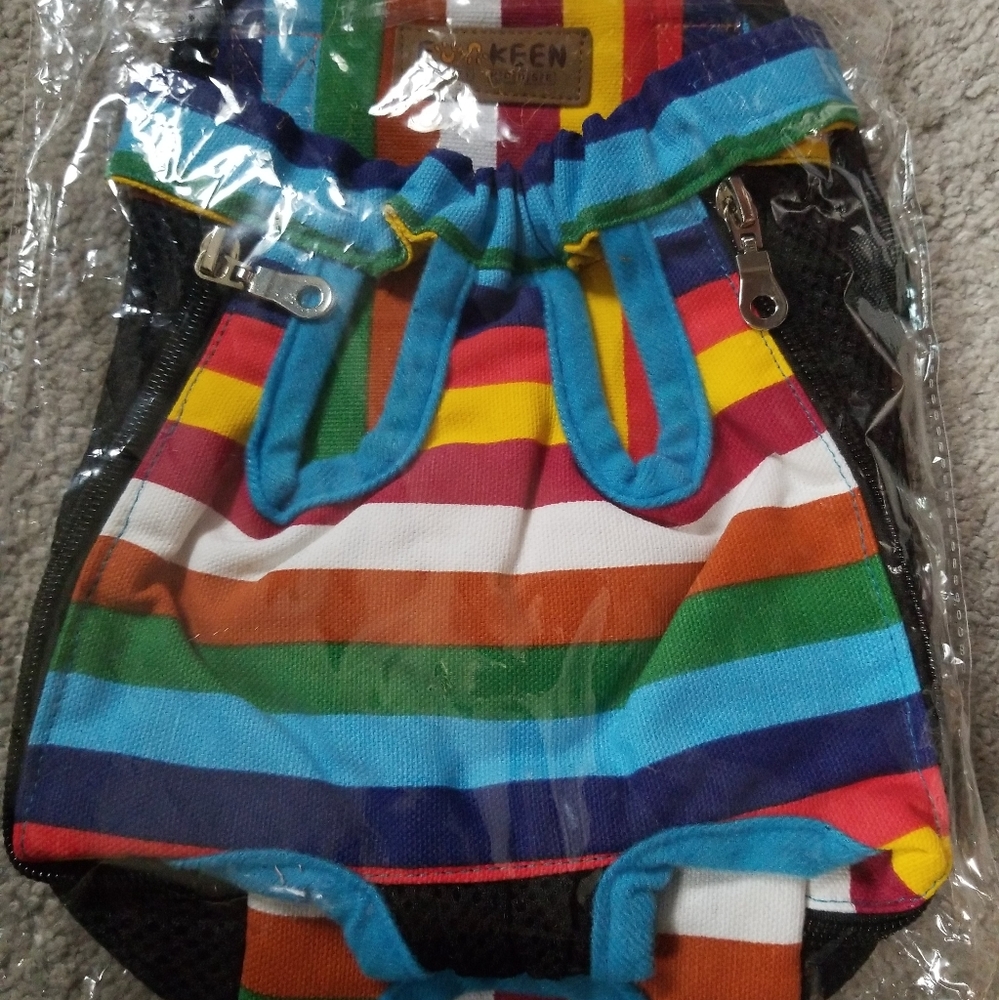 Multicolored Striped Dog Carrier Pack Small